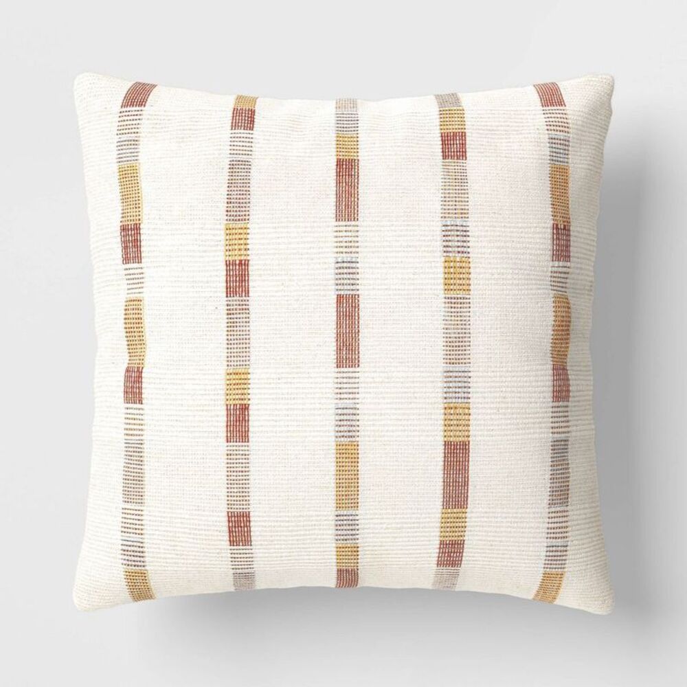 Threshold Woven Striped Square Cotton Decorative T Cream